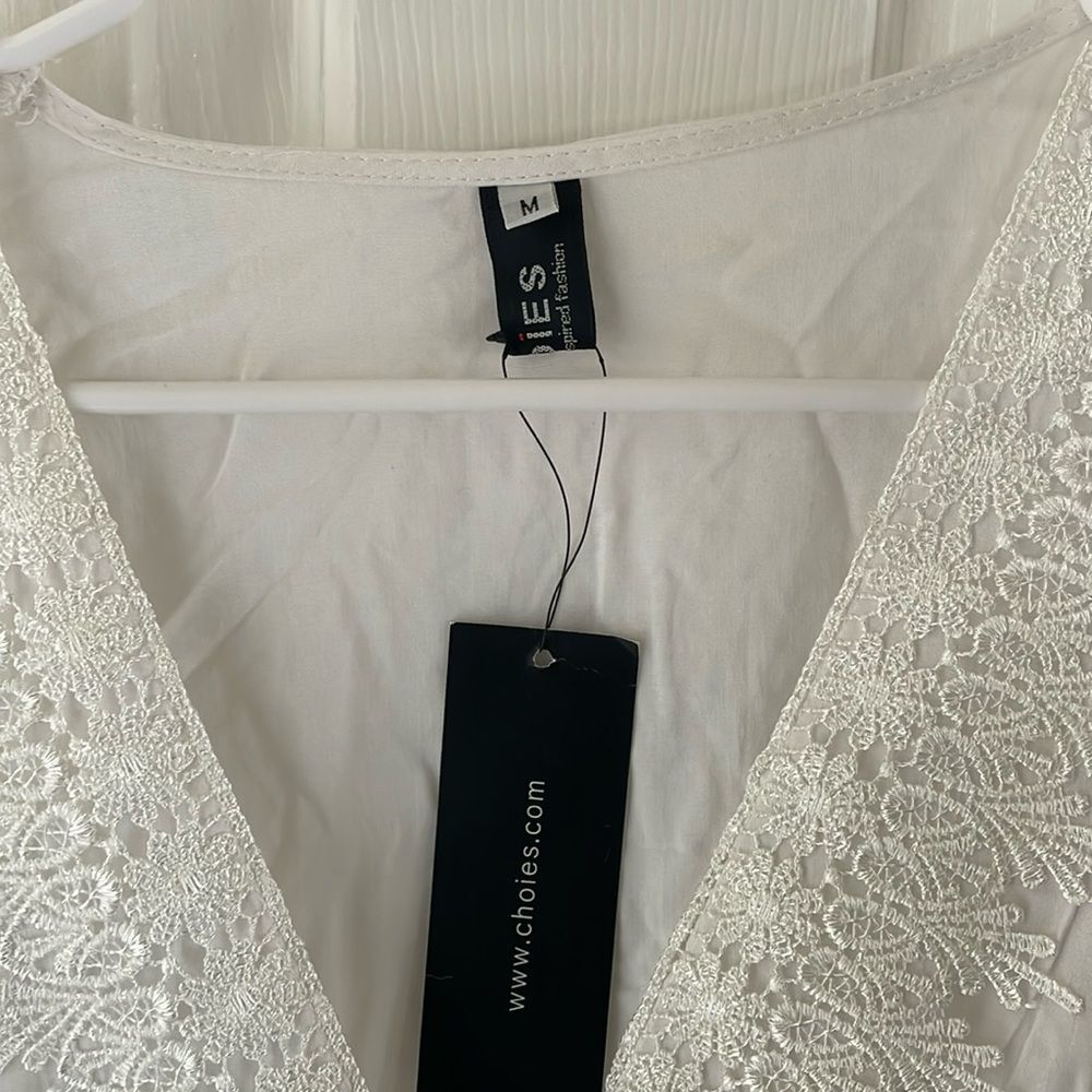 Lace Romper Swimsuit Cover Up/Bride Outfit bridal honeymoon bachelorette size m - Picture 4 of 5